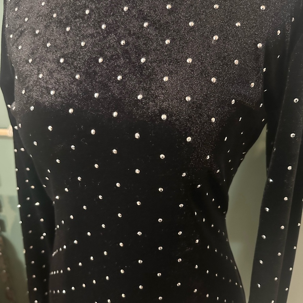 H&M Black Velvet Studded Dress with Low Back Size S 🧚‍♀️ - Picture 4 of 5